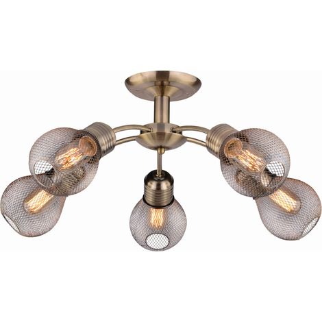 Lampadario Candellux Gliva 35-56603 metallo ottone 5xE27