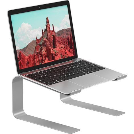 Support Ordinateur Portable, Support Ergonomique pour PC Portable pour Bureau, Support Laptop Compatible avec Les Ordinateurs Portables de 10-17.3", Argent (1/5)