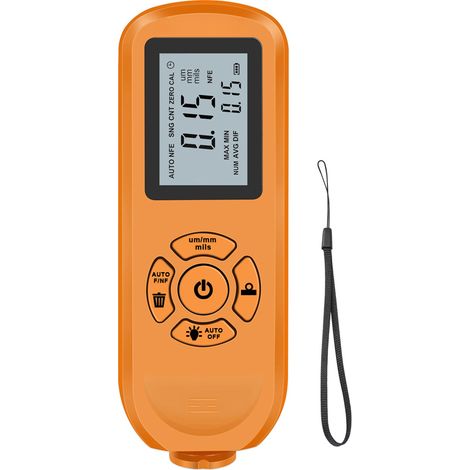 Medidor de espesor de recubrimiento HW-300S: Probador digital de espesor de película de pintura de alta precisión con pantalla LCD retroiluminada.