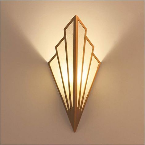 Applique murale LED art déco fer forgé – Abat-jour cilice – Lumière chaude G9 – 18x43cm – Installation facile incluse (1/4)