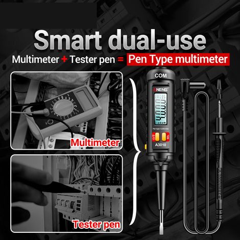 ANENG A3010 Multimetro a penna da 4000 conteggi, True-RMS, multimetro digitale retroilluminato, tester di portata automatico, display LCD, strumenti per elettricisti. (1/5)