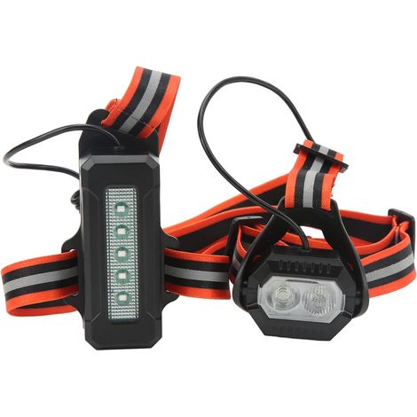 Lot de 2 lampes frontales LED réfléchissantes rechargeables par USB, idéales pour la course à pied, le cyclisme, le camping et la randonnée. (1/5)