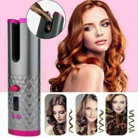 Fer à Boucler Automatique sans Fil Bigoudi Friser pour Cheveux Température Ajustable Affichage LCD (1/4)