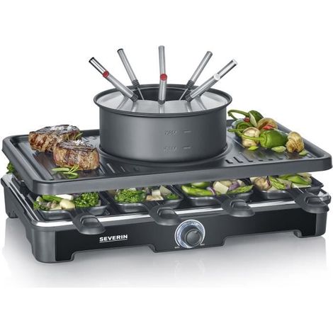 Fondueraclette combined 8 pans 2in1 rg 2347