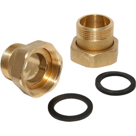 Verschraubung DN25 Verschraubungssatz Anschlussverschraubung G 1 1/2'' x 1 1/4'' AG messing flachd.