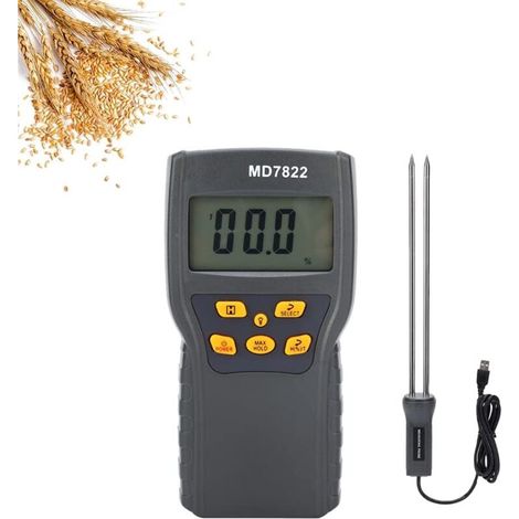 Portable Grain Moisture Meter, Digital Grain Moisture Detector for Corn, 2%-30% Moisture Measurement Range, with Probe, for Rice, Soybean Fiber Grains, etc. (1/5)