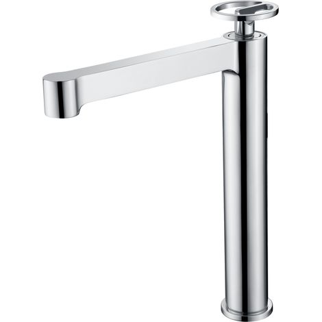 Rubinetto Lavabo Alto monocomando  Modello OLIMPO  Cana Alta  Colore Grigio Finitura Cromata [ IMEX® ] (1/3)