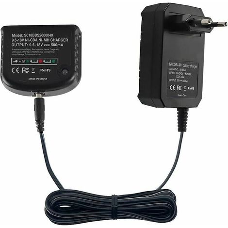 Chargeur universel pour batteries Black & Decker 9.6V-18V, Cozevdnt, format mini, voyant lumineux, tension 100-240V (1/5)