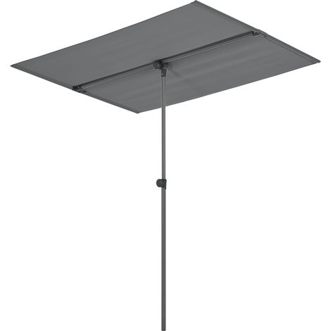 Ombrellone rettangolare inclinabile a 360° 180 x 130 cm grigio 030008046