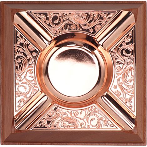 Cendrier en cuivre gravé vintage, pratique pour la maison, design plaqué, cigarette, fumeur, décoration intérieure (1/5)
