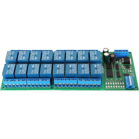 Module relais RS485 16 canaux RTU sur carte PCB, composants de contrôle industriel 12 V pour extension PLC