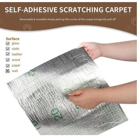 Protection Canape Chat Anti Griffe 40×200 cm,DIY Protege Canape Griffe Chat,Griffoir Chat Canapé Auto-adhésifs,Gris clair (1/3)