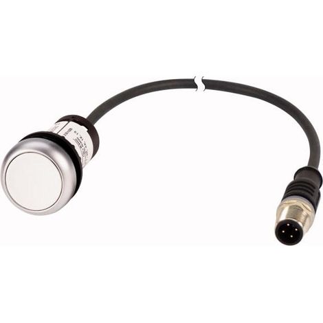 Bouton-poussoir RMQ Compact blanc plat à accrochage 1o/0f M12A-male câble noir 0 2 m. EATON C22-DR-W-K10-P1