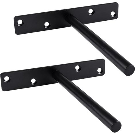 2 Pièces (150mm) Supports Invisibles Supports d'étagère en Forme de T Support de Rayonnage en Métal Bricolage Support Mural Flottant étagère avec Vis et Tube d'expansion (1/5)