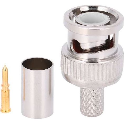20pcs BNC Male Crimp Connector for RG58 Cable, connecteurs BNC zingués à froid pour équipements de surveillance des communications (1/5)