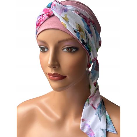 Turbante de primavera para mujer Lena 013-414, bufanda suave, también para después de la quimioterapia. (1/5)