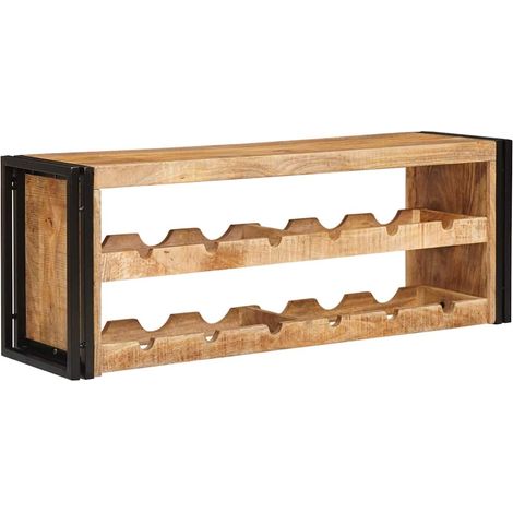 Étagères de rangement,Étagère à vin 100 x 45 x 33 cm Bois de mangue brut solide CFW70092 (1/5)