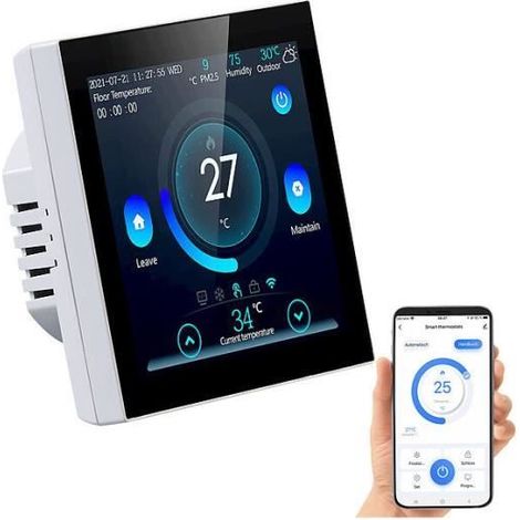 Thermostat connecté pour chauffage au sol avec commandes vocales