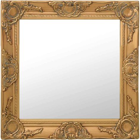 Miroir mural-Miroir Suspendu style baroque 50x50 cm Doré 981764 (1/5)