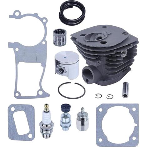 Cylindre Métal pour robuste Avec pour piston Pour Moteur 52cc Acier traité thermique, résistance pour usure élevée, pour idéal usage intensif, précises, longue durée (1/5)