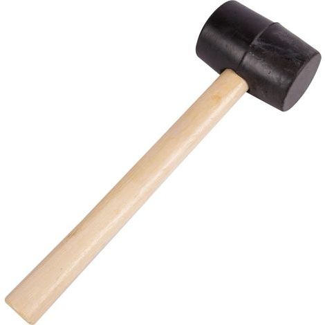 Maillet en caoutchouc dur 85 ±5 Shore A – Manche en bois de frêne PEFC – Emmanchement conique – Dimensions 32 x 11 cm (1/4)