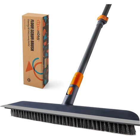 Brosse de Sol 38,1 cm avec Presse en Caoutchouc et poignée Longue Extensible de 142,2 cm, Brosse pour Baignoire et carrelage pour Salle de Bain, Cuisine, terrasse, Douche - pour enlever l'eau (1/5)