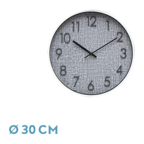 Orologio da parete HIGUERON bianco grigio 30x30x0,6 cm movimento continuo (1/4)