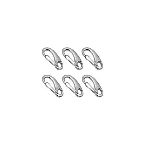 6 Mousquetons Escalade, Acier Inoxydable Charge Maximale 100 KG, Ressort Porte Mousqueton 50 mm pour Camping, Randonnée, Extérieur (1/5)