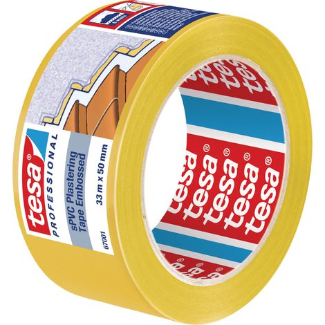 tesa SPVC EMBOSSED 67001-00001-00 Putzband tesa® Professional Gelb (L x B) 33 m x 50 mm 1 St. (1/4)