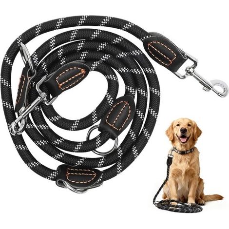 Correa ajustable para perros, resistente intemperie desgarros, 1,2 x 200 cm 1,2 x 300 cm, correa doble nailon resistente perros grandes medianos (1/5)