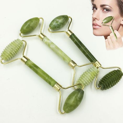 Rouleau De Massage En Jade - Pour Visage Et Corps - Therapie Froide Naturelle - 1 Piece (1/5)