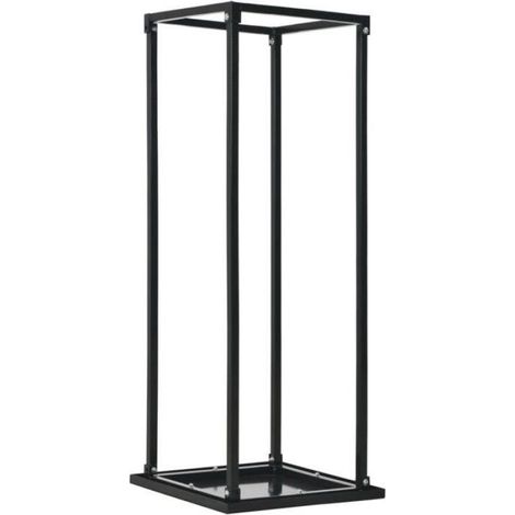 "SALE 2026" Portant de bois de chauffage Noir - Portant de bois de chauffage avec base Noir 37x37x113cm Acier PRO241802282 (1/3)