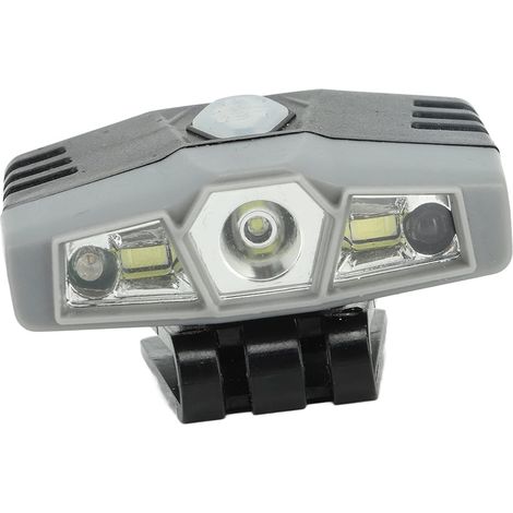 Lampe Frontale LED COB, Projecteur à Double Source de Lumière, Phare Rechargeable avec Charge Rapide USB, pour la Randonnée en Plein Air, le Camping, la Course à Pied, la Pêche (GREY)