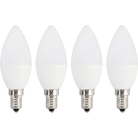 Lot de 4 ampoules LED E14 pour candélabre, équivalent 40 W, blanc lumière du jour 6000 K, 5 W, 450 lm, avec détecteur de luminosité, pour lustre et maison. (1/5)