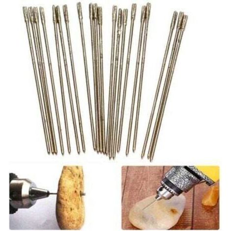 Foret Bijouterie(1.9-2mm) - 20pcs / Paquet Peu de forets lapidaires enduits de Diamant de 1mm, Aiguille Solide de Peu, Foret d'agate pour des Bijoux Agate (1/5)