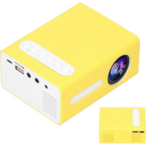 Projecteur LED Portable Mini Cinéma Maison T300, pour Enfants et Adultes, 100-240V (Couleur Jaune/Blanc, Fiche UE) (1/5)