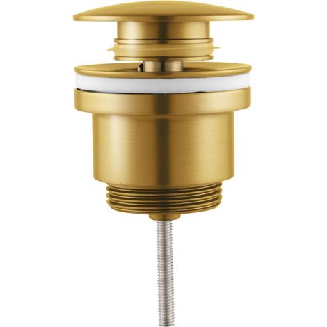 Aloni Pusher Ablaufgarnitur mit Überlauf 1 1/4" Gold gebürstet (1/3)