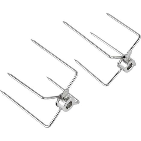 Acier inoxydable BBQ Spit accessoires pour 14mm Rod double Ended Rotisserie fourchette (1/5)