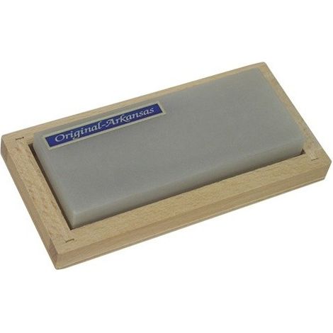 Friedrich Müller  Schleifstein 100  x 40  mm Natur  Arkansas fino  en caja  de madera  - 843437