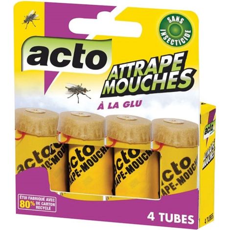 Attrape-mouches à la glu 4 pièces - ACTO INSECTICIDES - AMOU3 (1/3)