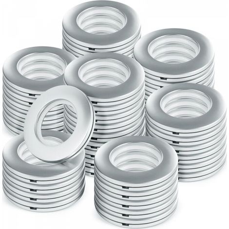 48 Pièces Anneaux à œillets de Rideau, Oeillet pour Rideaux Silencieux, Anneaux de Rideau en Plastique, Intérieur Diamètre 42mm (1/5)