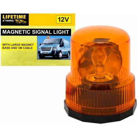 TRADE SHOP - Lampada Di Segnalazione 12v Con Attacco Magnetico Per Auto Camion Arancione - (1/5)