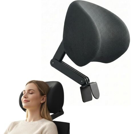 A headrest included, headrest accessory for office chair, cervical support for office chair, ergonomic comfort (black). (1/4)