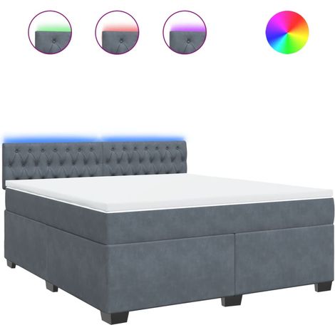 Maison Exclusive - Boxspringbett mit Matratze Dunkelgrau 180x200 (1/5)