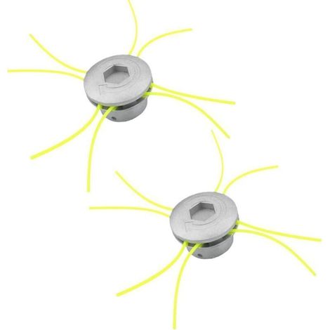 Brush cutter head, 2-piece trimmer head with aluminum wires, universal brush cutter head for garden lawn mower head accessories MUMU