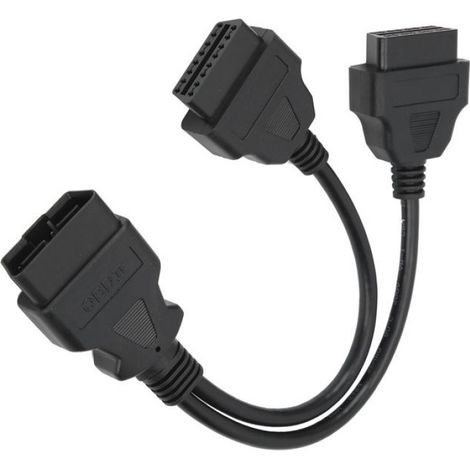 Câble OBD2 16 broches, rallonge 1 vers 2, adaptateur connecteur diagnostic automobile, accessoire pour fabrication maison (1/5)