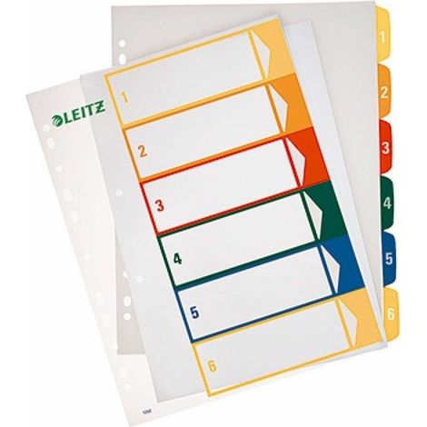 Zahlenregister DIN A4 Überbreite 1-6 Polypropylen mehrfarbig (1/5)