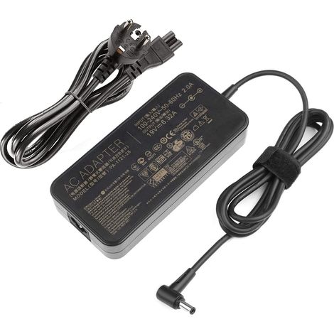 Adaptateur Chargeur AC 19V 6,32A 120W Compatible avec A15-120P1A PA-1121-28 ADP-120RH B N750 N500 G50 N53S N55 FX504 UX510UW N56J N56VZ Cordon d'alimentation (1/5)