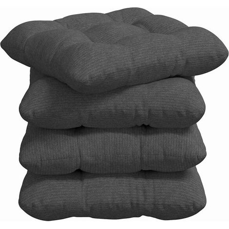 Coussins d'assise, 4 pièces, gris foncé, 40 x 40 cm (1/5)