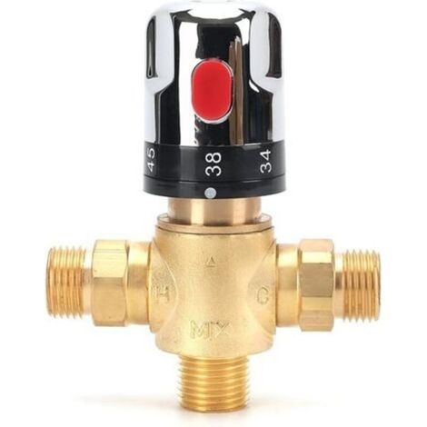 Robinet mélangeur thermostatique, mitigeur thermostatique, robinet mitigeur de douche avec connecteur G de 1/2", robinet de marque d'échelle centigrade (1/5)